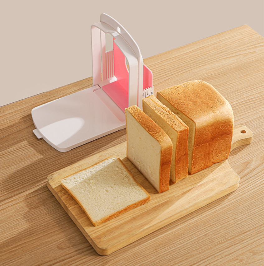 Growell Bread Slicer Guide, Foldable Bread Cutter for Homemade Breads, 5 Slice Thickness Options