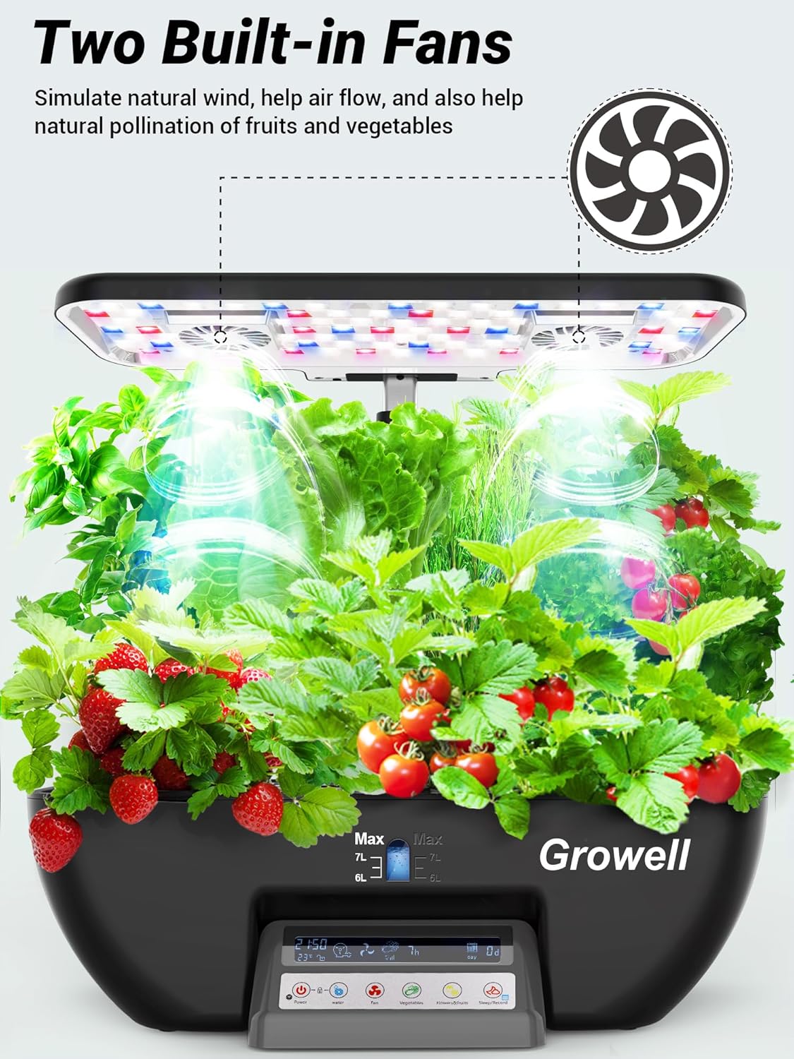 Hydroponics Growing System Kit, 16 Pods Indoor Garden with 28W Full Spectrum LED Grow Light