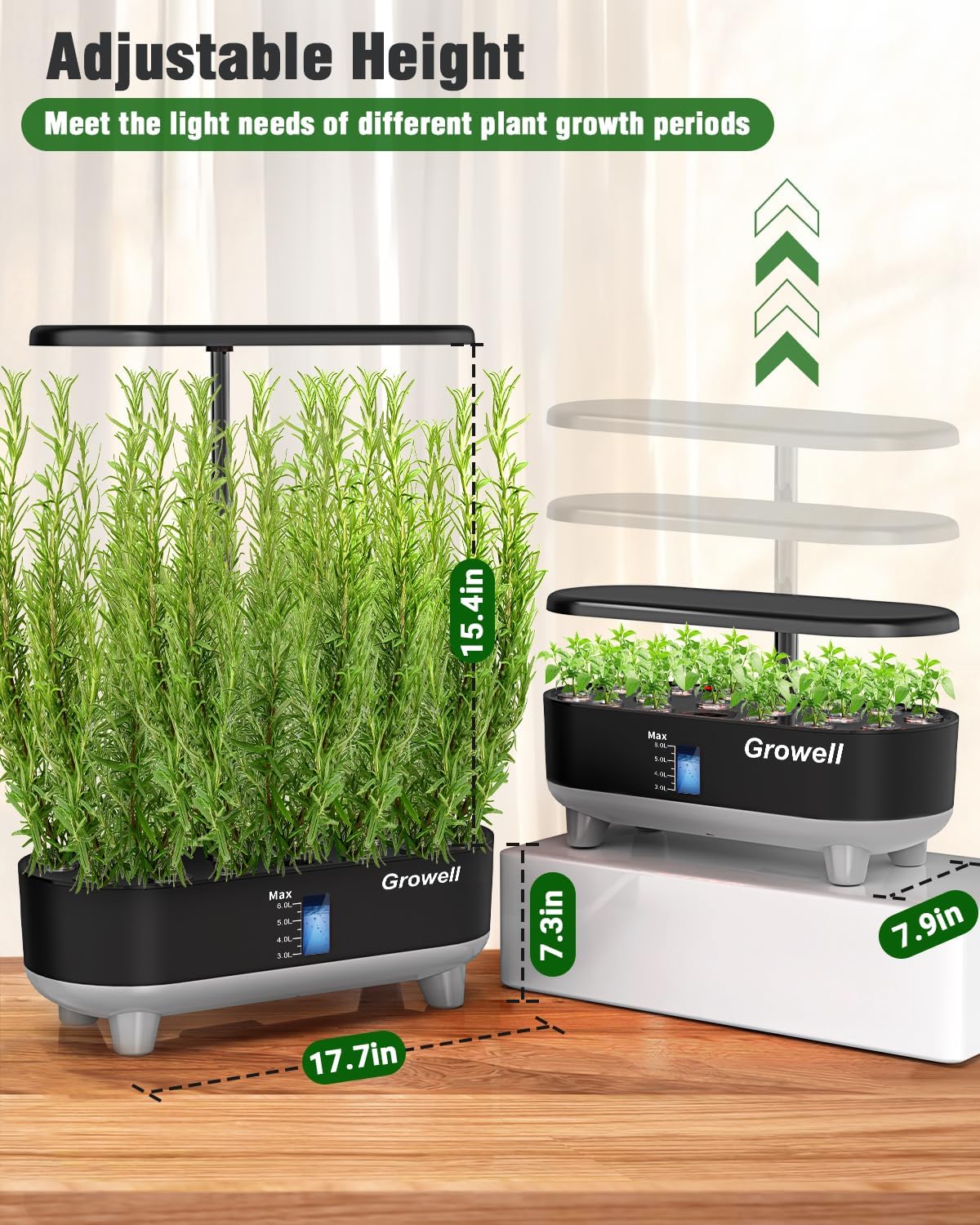 Hydroponics Growing System Kit, 16 Pods Indoor Garden with 28W Full Spectrum LED Grow Light