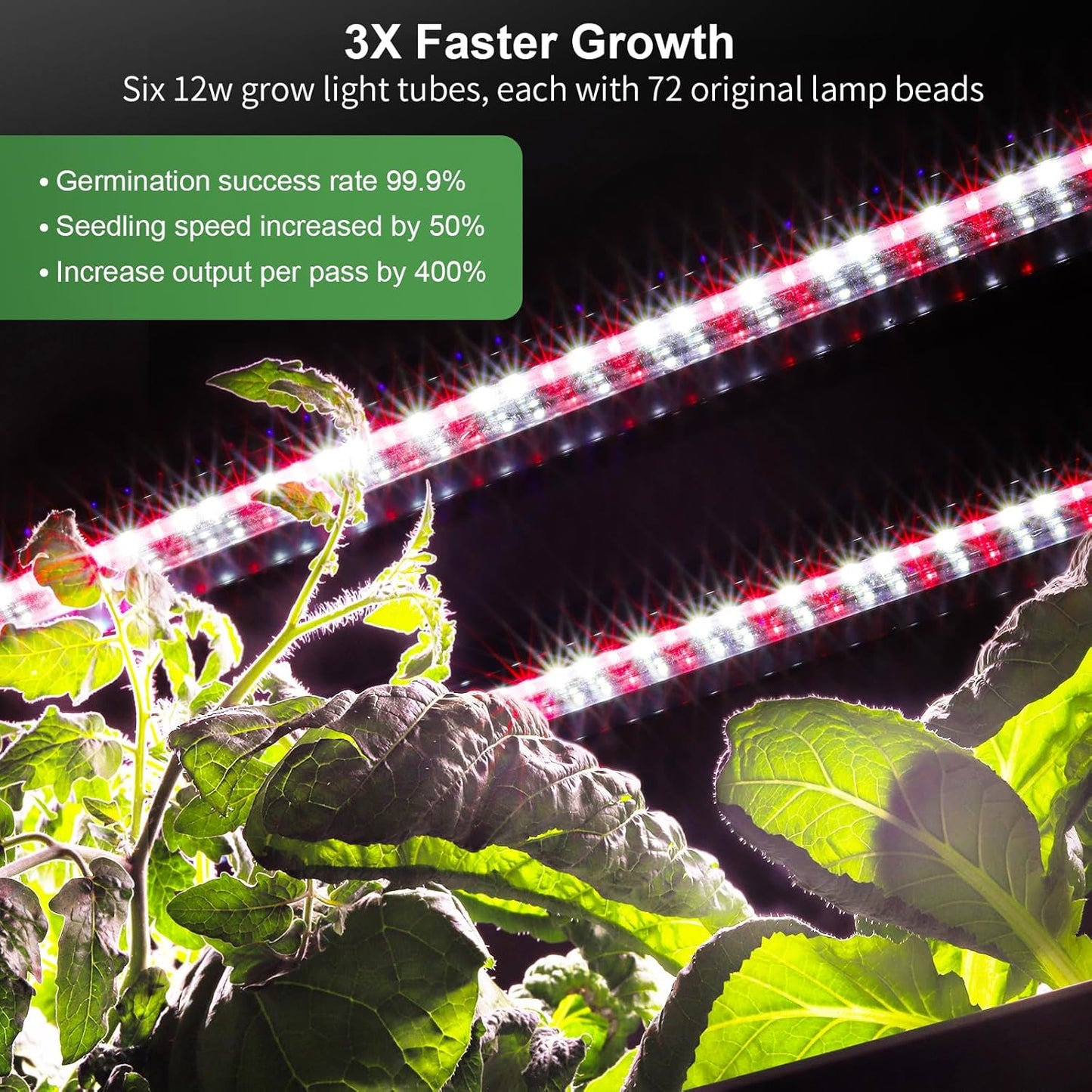 HS03 Hydroponics Growing System Kit, 60 Pods Vertical Indoor Garden with LED Grow Light