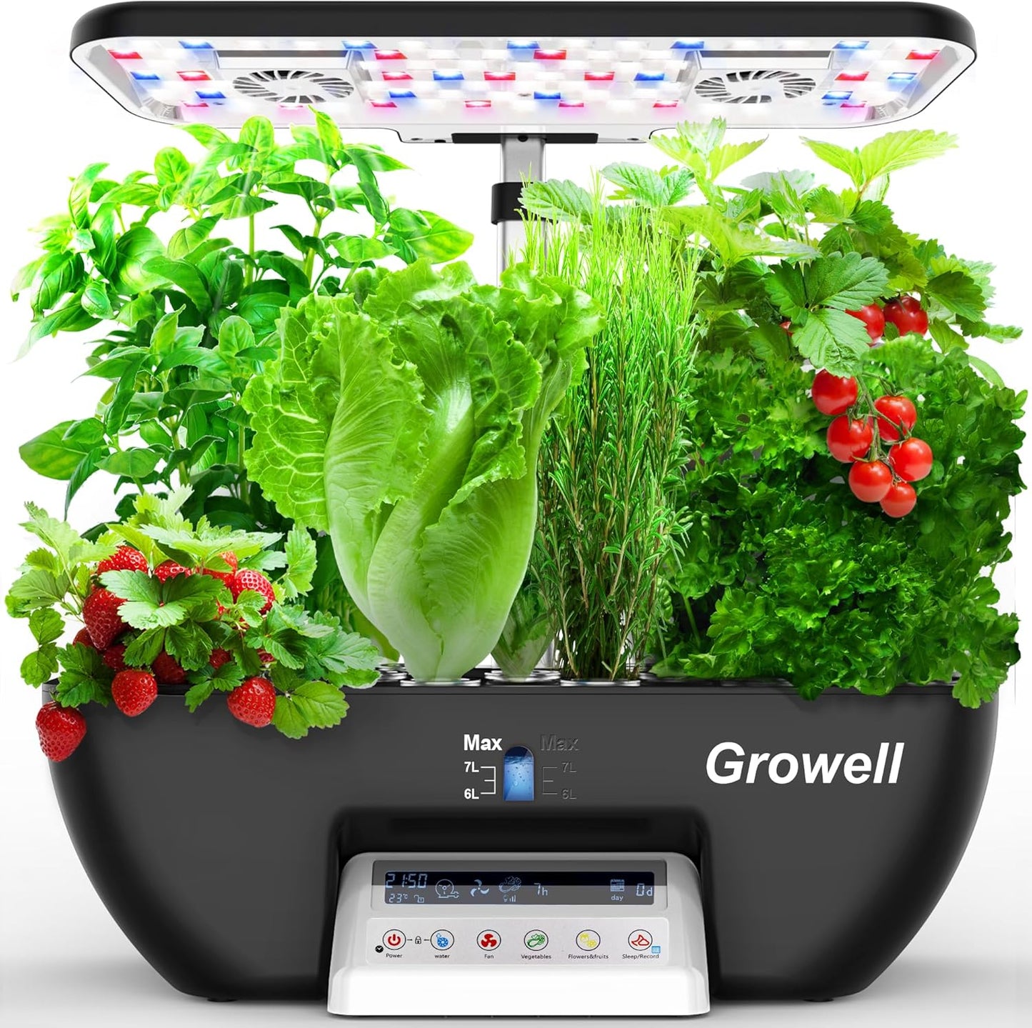 Hydroponics Growing System Kit, 16 Pods Indoor Garden with 28W Full Spectrum LED Grow Light