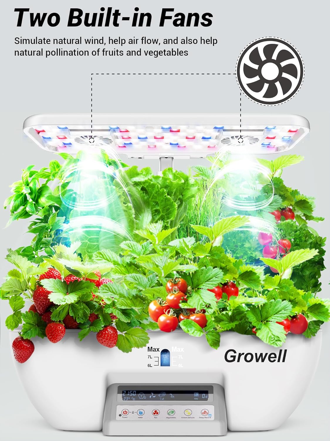 Hydroponics Growing System Kit, 16 Pods Indoor Garden with 28W Full Spectrum LED Grow Light