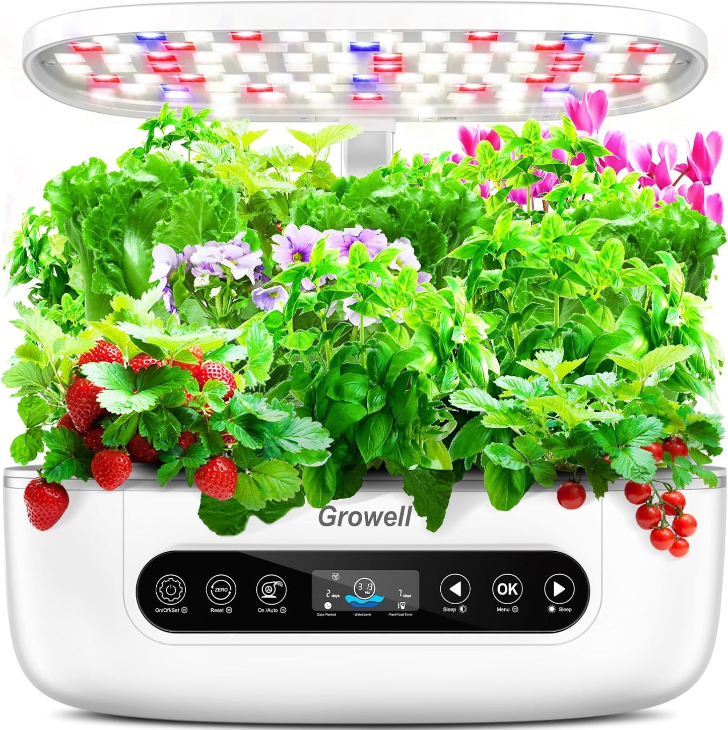 Hydroponics Growing System 12 Pods, Growell Smart Herb Garden with 96 38W LED Grow Lights