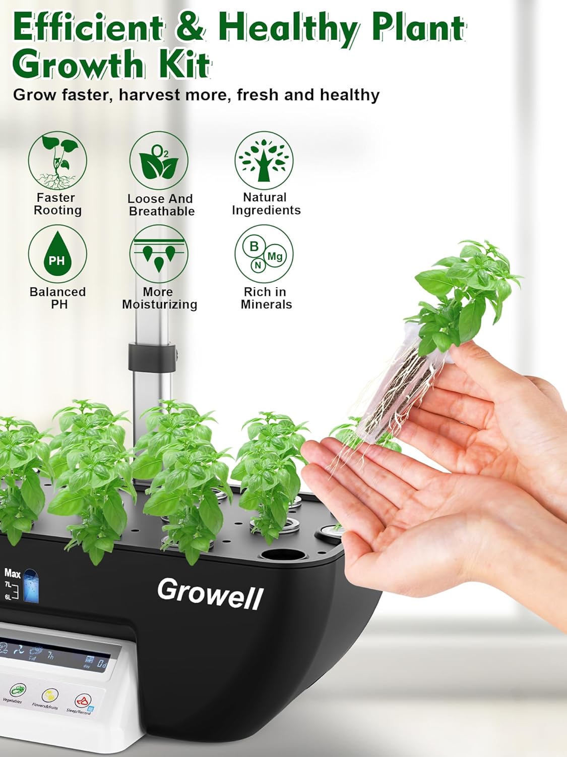 Seed Pod Kit for Aerogarden, 182 Pcs Grow Anything Kit for Hydroponics Growing System, Hydroponics Supplies with 60 Grow Sponges, 30 Grow Baskets, Plant Food A&B, 30 Grow Domes, 60 Pod Labels