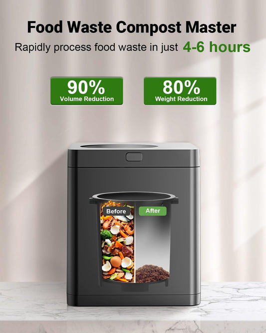 Electric Composter for Kitchen, Smart Composter Indoor Electric with Activated Carbon Filter