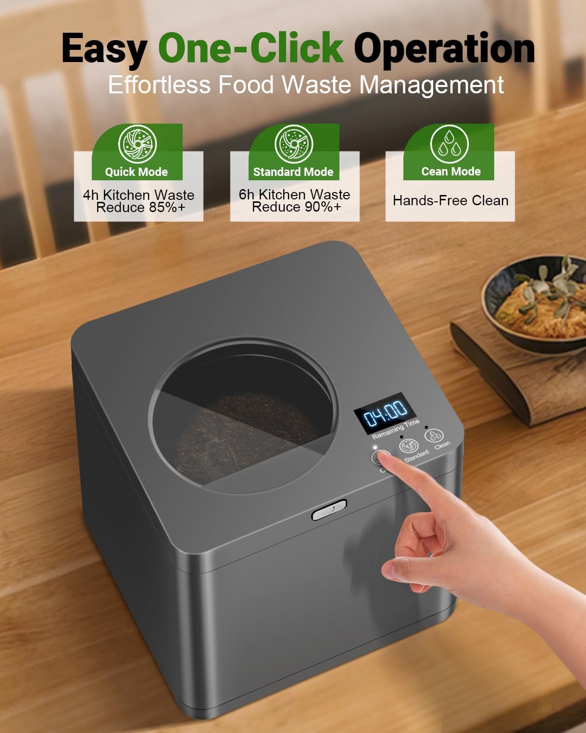 Electric Composter for Kitchen, Smart Composter Indoor Electric with Activated Carbon Filter