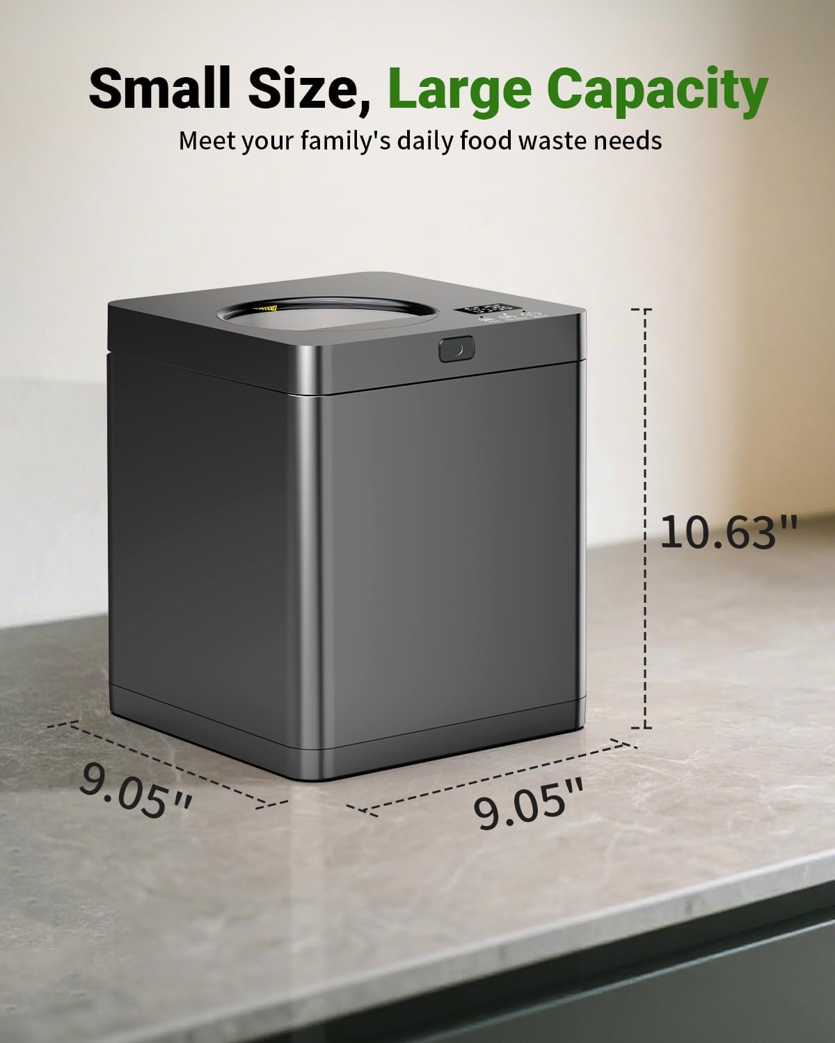 Electric Composter for Kitchen, Smart Composter Indoor Electric with Activated Carbon Filter