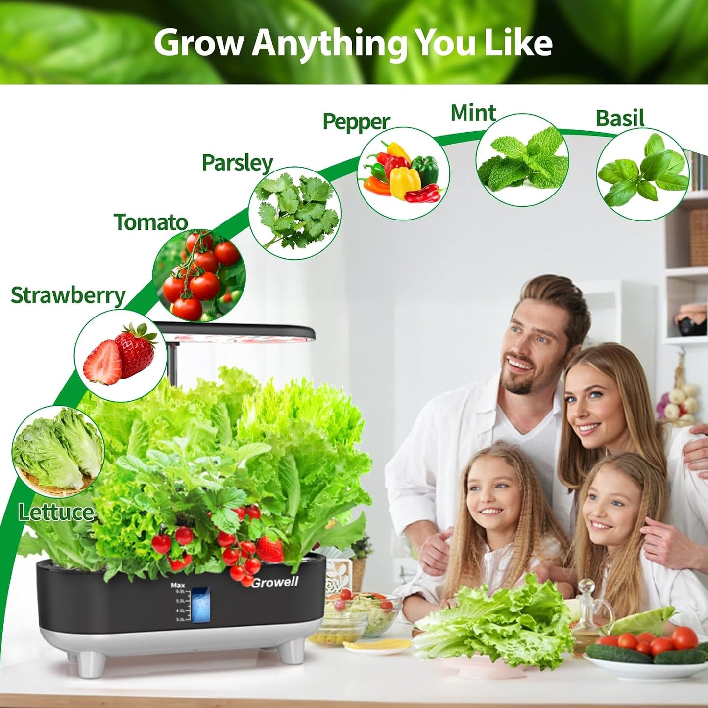 Growell 120Pcs Hydroponic Pods Kit, 60 Grow Sponges with 60 Pod Labels, Hydroponics Supplies, Grower Pods Refill Compatible with AeroGarden & Most Growing System, Seed Starter Pods for Indoor Garden,GWHS11ACCY1