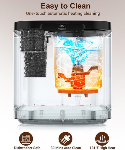 Electric Composter for Kitchen, 4L Indoor Odorless Compost Bin with 2 Carbon Filters, Upgraded Brushless Motor, Auto-Clean, LED Display, Visible Window, Smart Countertop Food Waste Composting Machine,GWEC01BKB