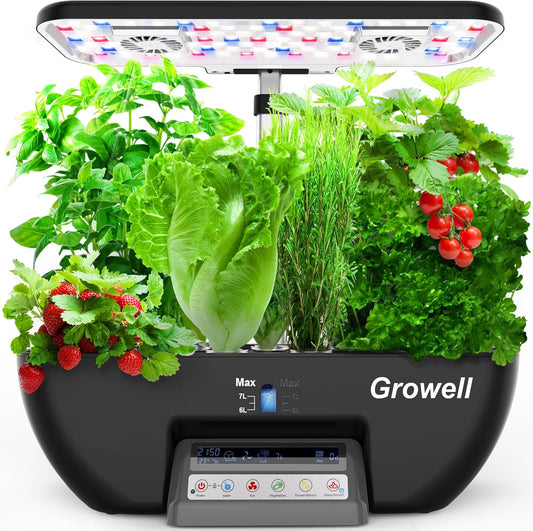 Hydroponics Growing System Kit, 16 Pods Indoor Garden with 28W Full Spectrum LED Grow Light