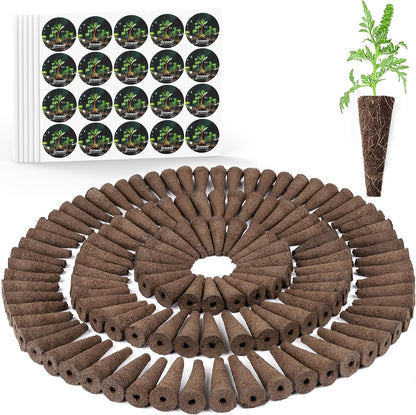 240 Pcs Hydroponic Pods Kit, 120 Pcs Grow Sponges with 120 Pcs Pod Labels Compatible with Aerogarden and Others Brand, Seed Pod Starter Kit for Hydroponics Growing System