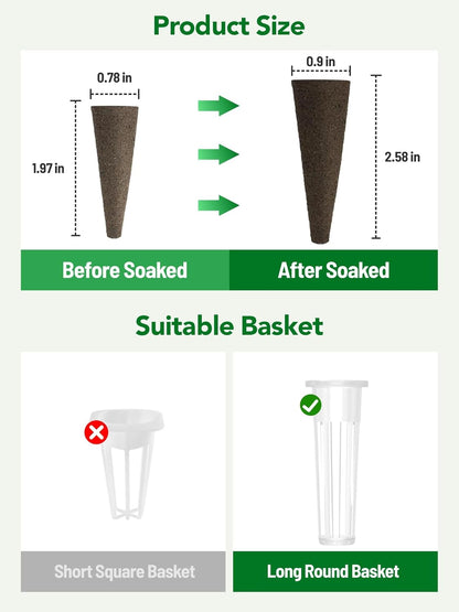 240 Pcs Hydroponic Pods Kit, 120 Pcs Grow Sponges with 120 Pcs Pod Labels Compatible with Aerogarden and Others Brand, Seed Pod Starter Kit for Hydroponics Growing System