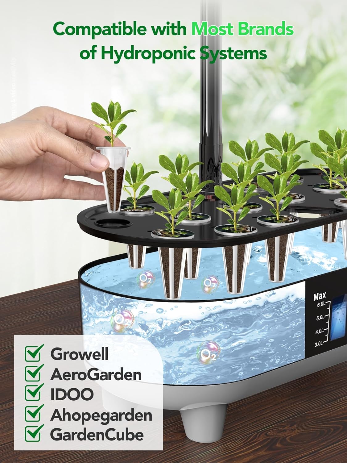 240 Pcs Hydroponic Pods Kit, 120 Pcs Grow Sponges with 120 Pcs Pod Labels Compatible with Aerogarden and Others Brand, Seed Pod Starter Kit for Hydroponics Growing System