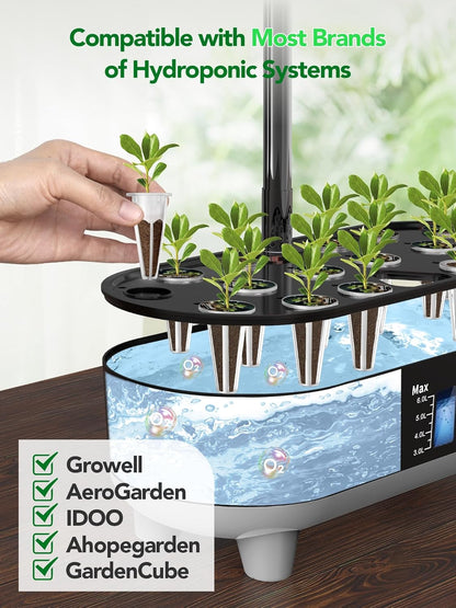 240 Pcs Hydroponic Pods Kit, 120 Pcs Grow Sponges with 120 Pcs Pod Labels Compatible with Aerogarden and Others Brand, Seed Pod Starter Kit for Hydroponics Growing System