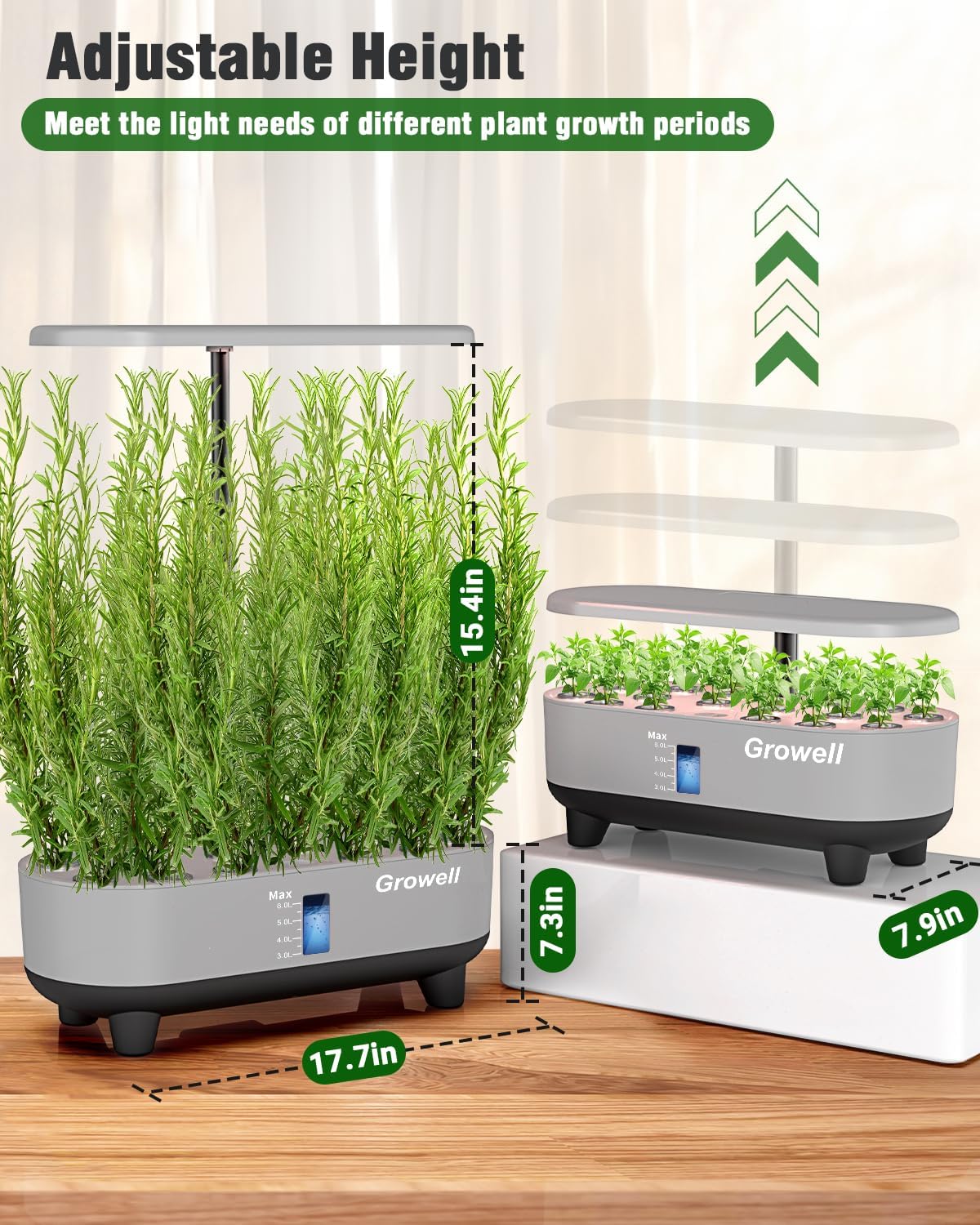 Hydroponics Growing System Kit, 16 Pods Indoor Garden with 28W Full Spectrum LED Grow Light