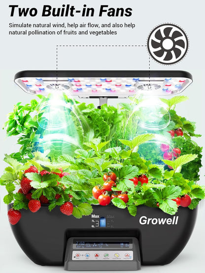 Hydroponics Growing System Kit, 16 Pods Indoor Garden with 28W Full Spectrum LED Grow Light
