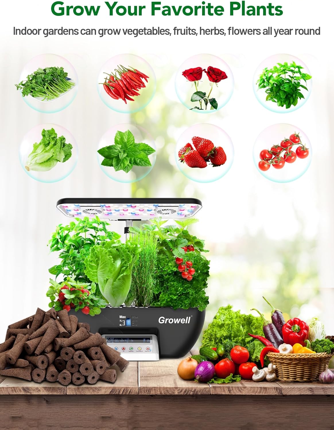 240 Pcs Hydroponic Pods Kit, 120 Pcs Grow Sponges with 120 Pcs Pod Labels Compatible with Aerogarden and Others Brand, Seed Pod Starter Kit for Hydroponics Growing System