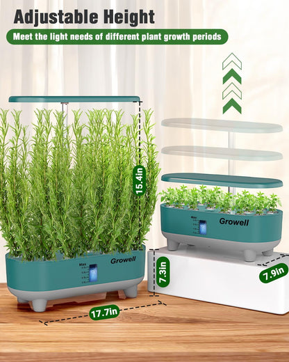 Hydroponics Growing System Kit, 16 Pods Indoor Garden with 28W Full Spectrum LED Grow Light（GWHS05WH）