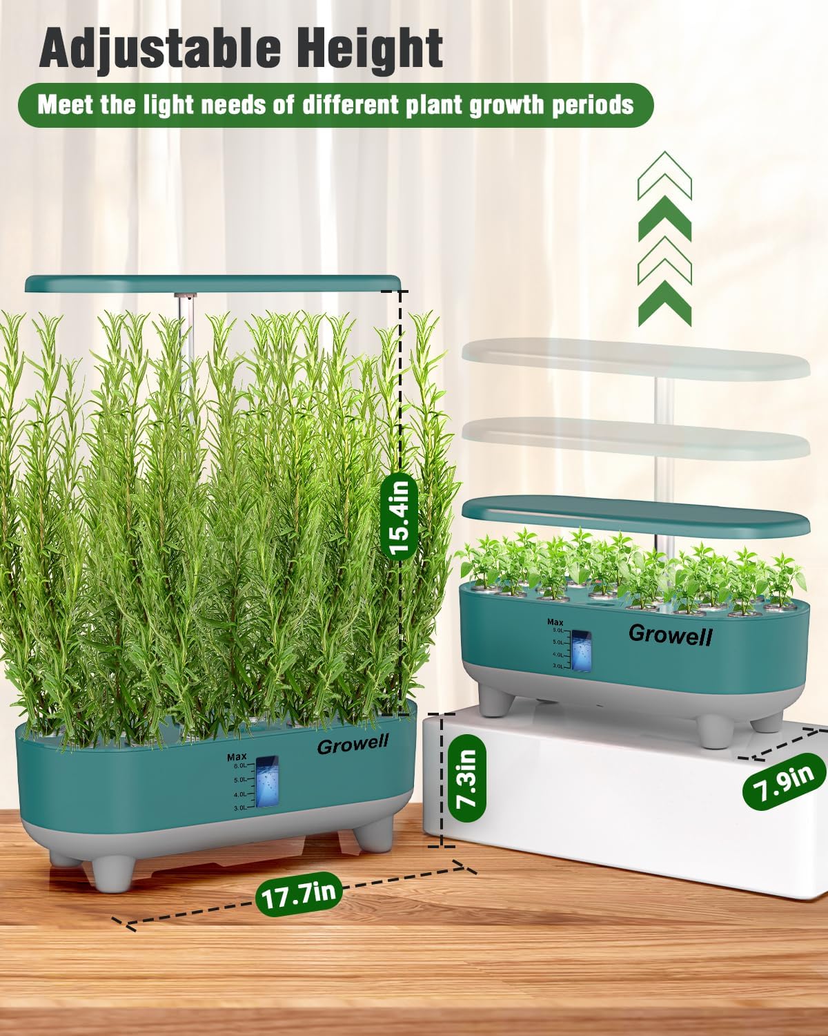 Hydroponics Growing System Kit, 16 Pods Indoor Garden with 28W Full Spectrum LED Grow Light