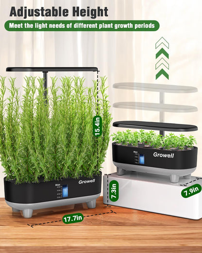 Hydroponics Growing System Kit, 16 Pods Indoor Garden with 28W Full Spectrum LED Grow Light