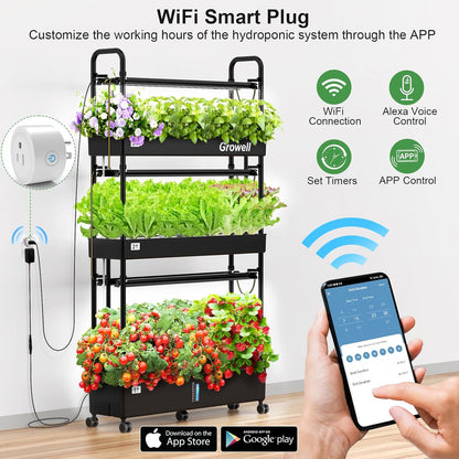 HS03 Hydroponics Growing System Kit, 60 Pods Vertical Indoor Garden with LED Grow Light