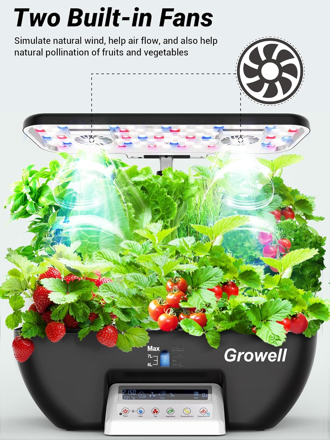 Hydroponics Growing System Kit, 16 Pods Indoor Garden with 28W Full Spectrum LED Grow Light