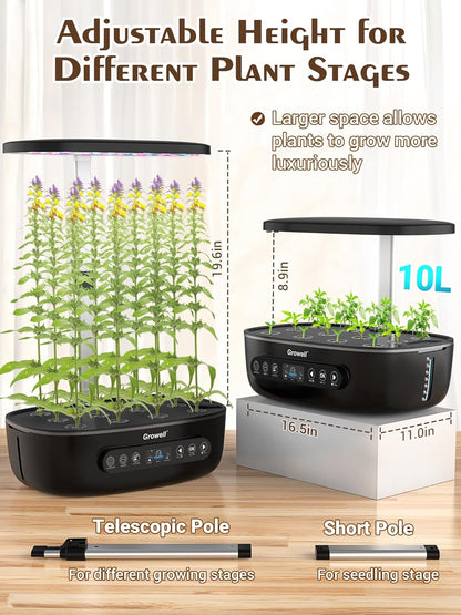 Hydroponics Growing System 12 Pods, Growell Smart Herb Garden with 96 38W LED Grow Lights