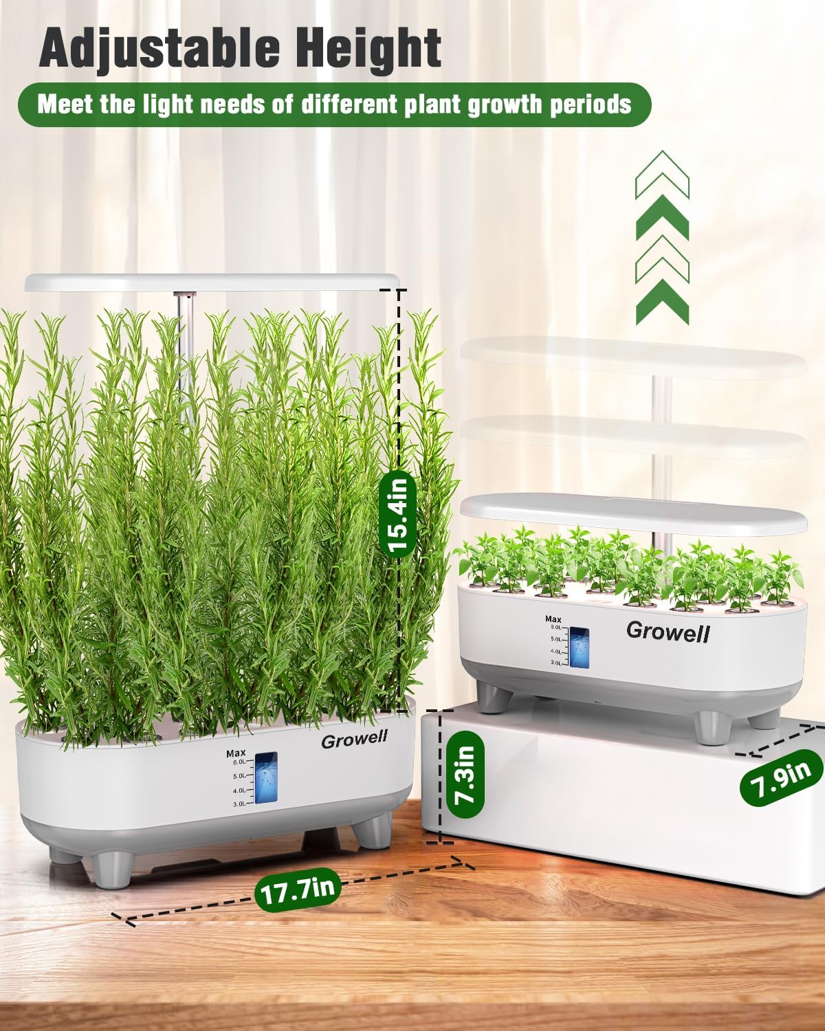 Hydroponics Growing System Kit, 16 Pods Indoor Garden with 28W Full Spectrum LED Grow Light