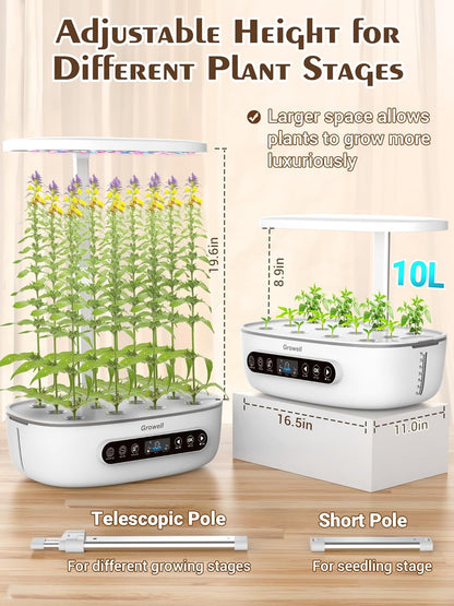 Hydroponics Growing System 12 Pods, Growell Smart Herb Garden with 96 38W LED Grow Lights