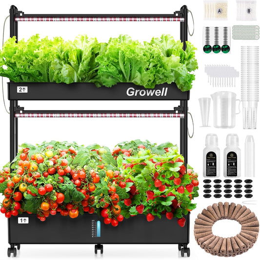 HS03 Hydroponics Growing System Kit, 60 Pods Vertical Indoor Garden with LED Grow Light