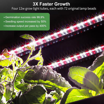 HS03 Hydroponics Growing System Kit, 60 Pods Vertical Indoor Garden with LED Grow Light