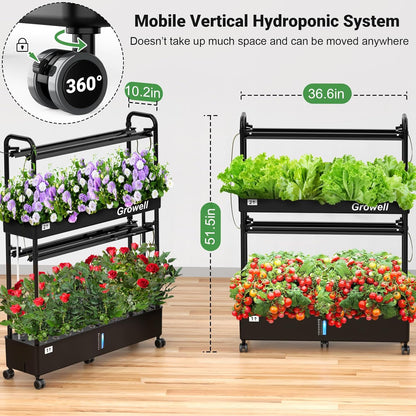 HS03 Hydroponics Growing System Kit, 60 Pods Vertical Indoor Garden with LED Grow Light
