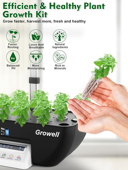Seed Pod Kit for Aerogarden, 182 Pcs Grow Anything Kit for Hydroponics Growing System, Hydroponics Supplies with 60 Grow Sponges, 30 Grow Baskets, Plant Food A&B, 30 Grow Domes, 60 Pod Labels
