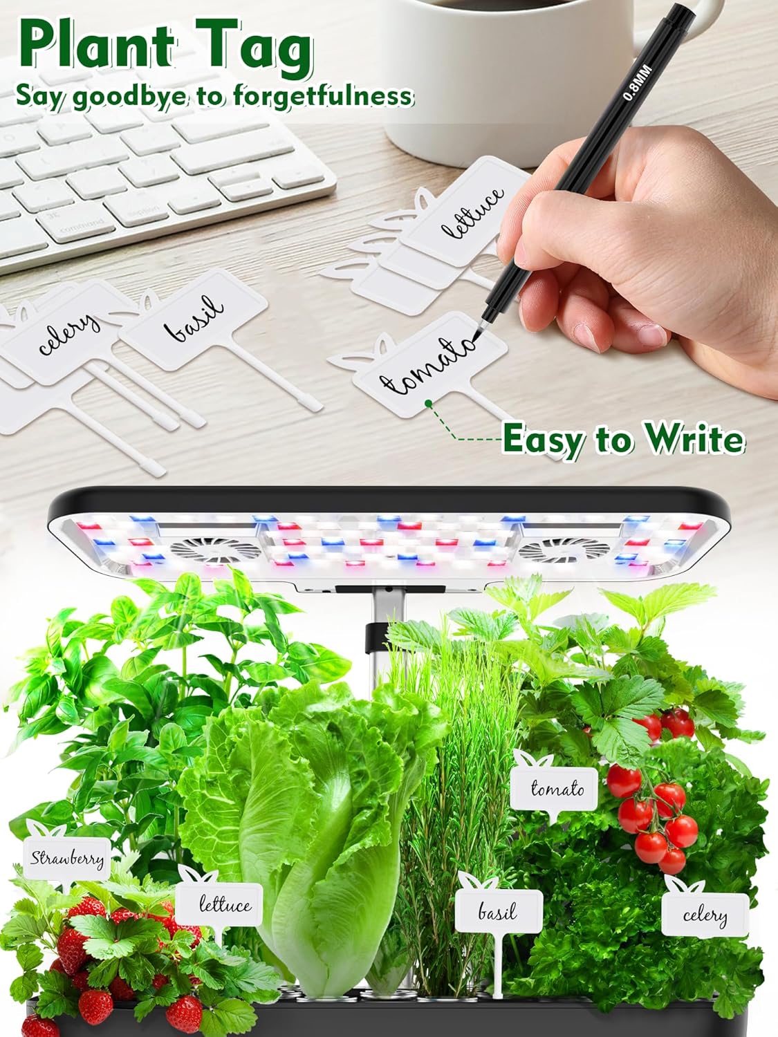 Seed Pod Kit for Aerogarden, 182 Pcs Grow Anything Kit for Hydroponics Growing System, Hydroponics Supplies with 60 Grow Sponges, 30 Grow Baskets, Plant Food A&B, 30 Grow Domes, 60 Pod Labels
