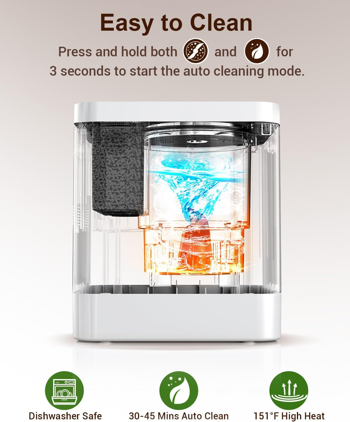 5.2L Large Electric Composter for Kitchen, Smart Odorless Compost Bin with 2-in-1 Activated Carbon Filter