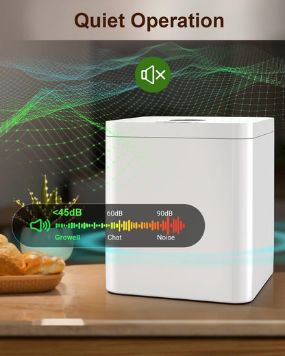 5.2L Large Electric Composter for Kitchen, Smart Odorless Compost Bin with 2-in-1 Activated Carbon Filter