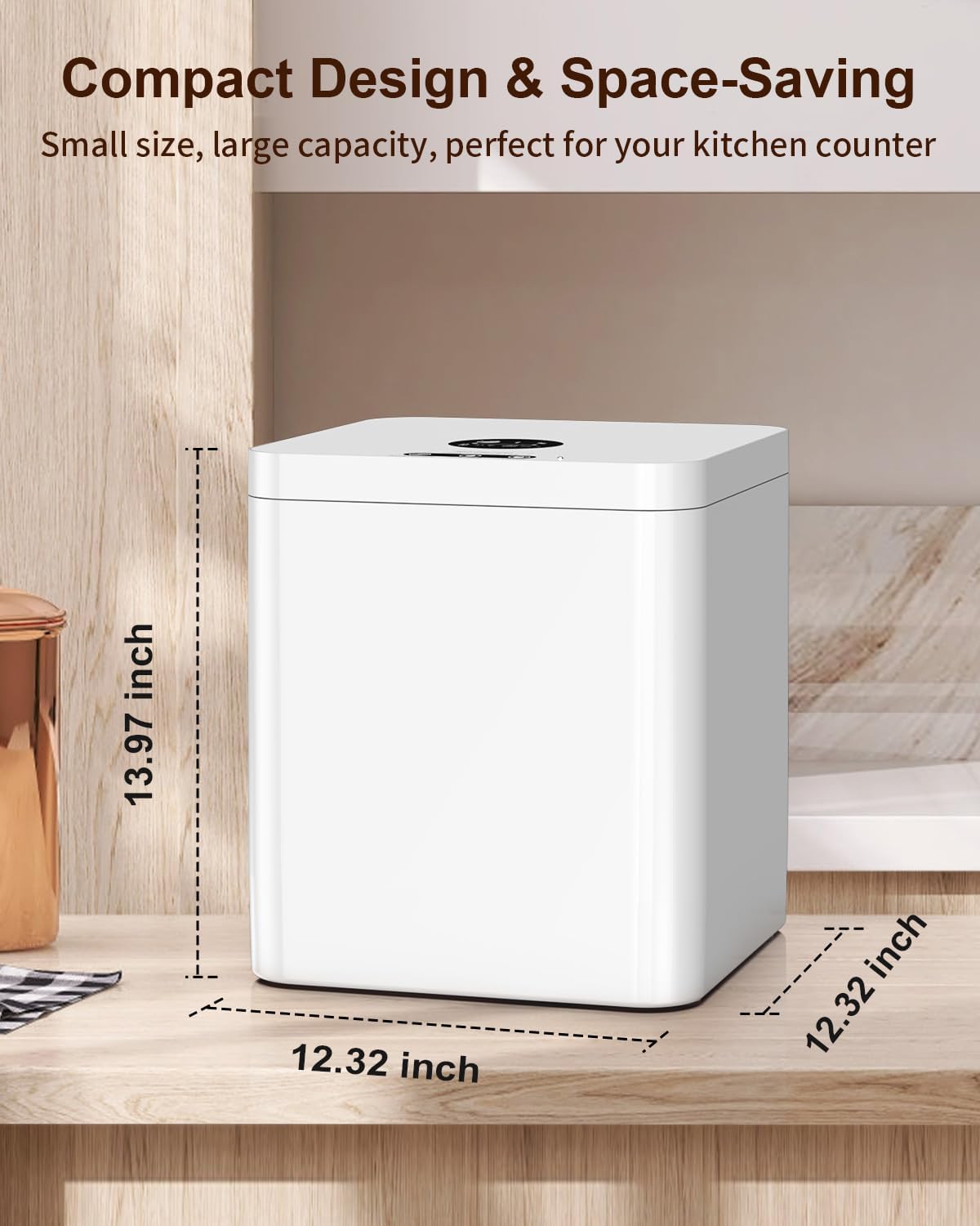 5.2L Large Electric Composter for Kitchen, Smart Odorless Compost Bin with 2-in-1 Activated Carbon Filter