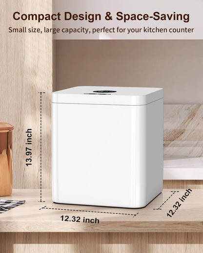5.2L Large Electric Composter for Kitchen, Smart Odorless Compost Bin with 2-in-1 Activated Carbon Filter