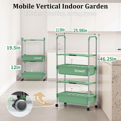 Large Basket Hydroponics Growing System Kit, 32 Pods Vertical Hydroponic Garden with 2 Grow Light Modes, Auto Circulating Water System, 32L Indoor Gardening System for Herb Vegetable Fruit