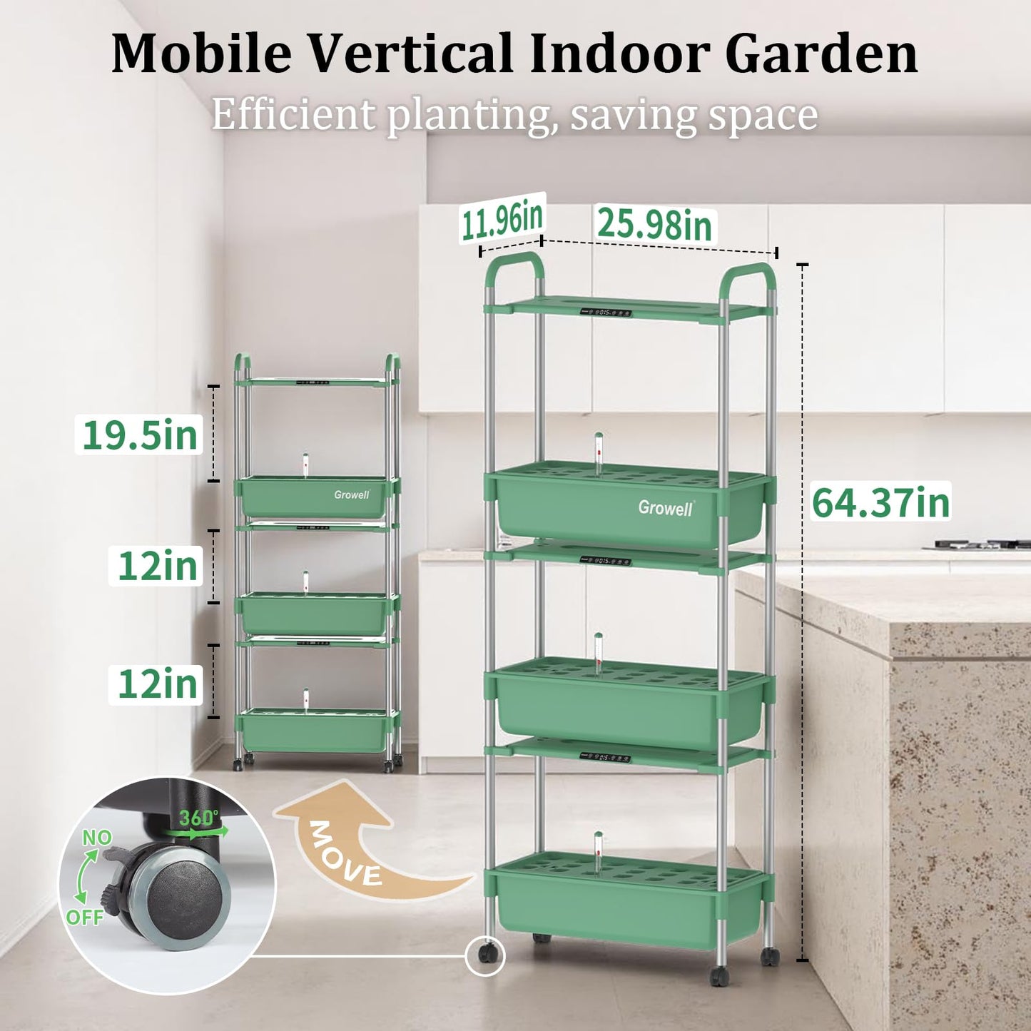 HS12 Hydroponics Growing System Kit, 81 Pods Vertical Indoor Herb Garden with Smart LED Grow Light, Auto Circulating Water Pump Each Tier, 42L Hydroponic Gardening Systems for Ideal Gifts