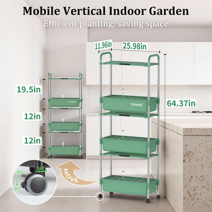 HS12 Hydroponics Growing System Kit, 81 Pods Vertical Indoor Herb Garden with Smart LED Grow Light, Auto Circulating Water Pump Each Tier, 42L Hydroponic Gardening Systems for Ideal Gifts