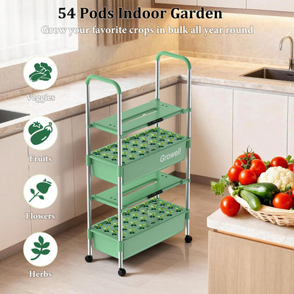 Large Basket Hydroponics Growing System Kit, 32 Pods Vertical Hydroponic Garden with 2 Grow Light Modes, Auto Circulating Water System, 32L Indoor Gardening System for Herb Vegetable Fruit