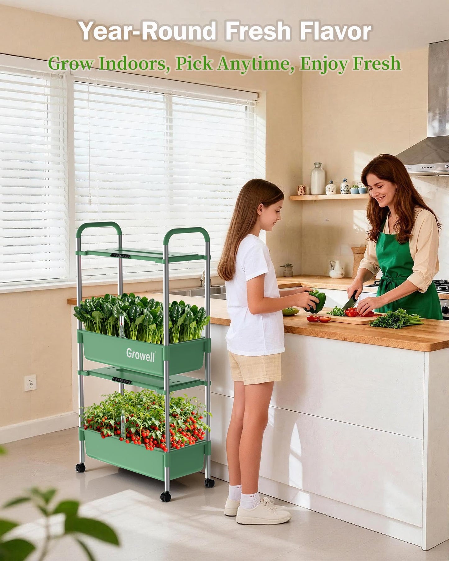 HS11 Hydroponics Growing System Kit, 54 Pods Vertical Indoor Herb Garden with Smart LED Grow Light, Auto Circulating Water Pump Each Tier, 28L Hydroponic Gardening Systems for Ideal Gifts