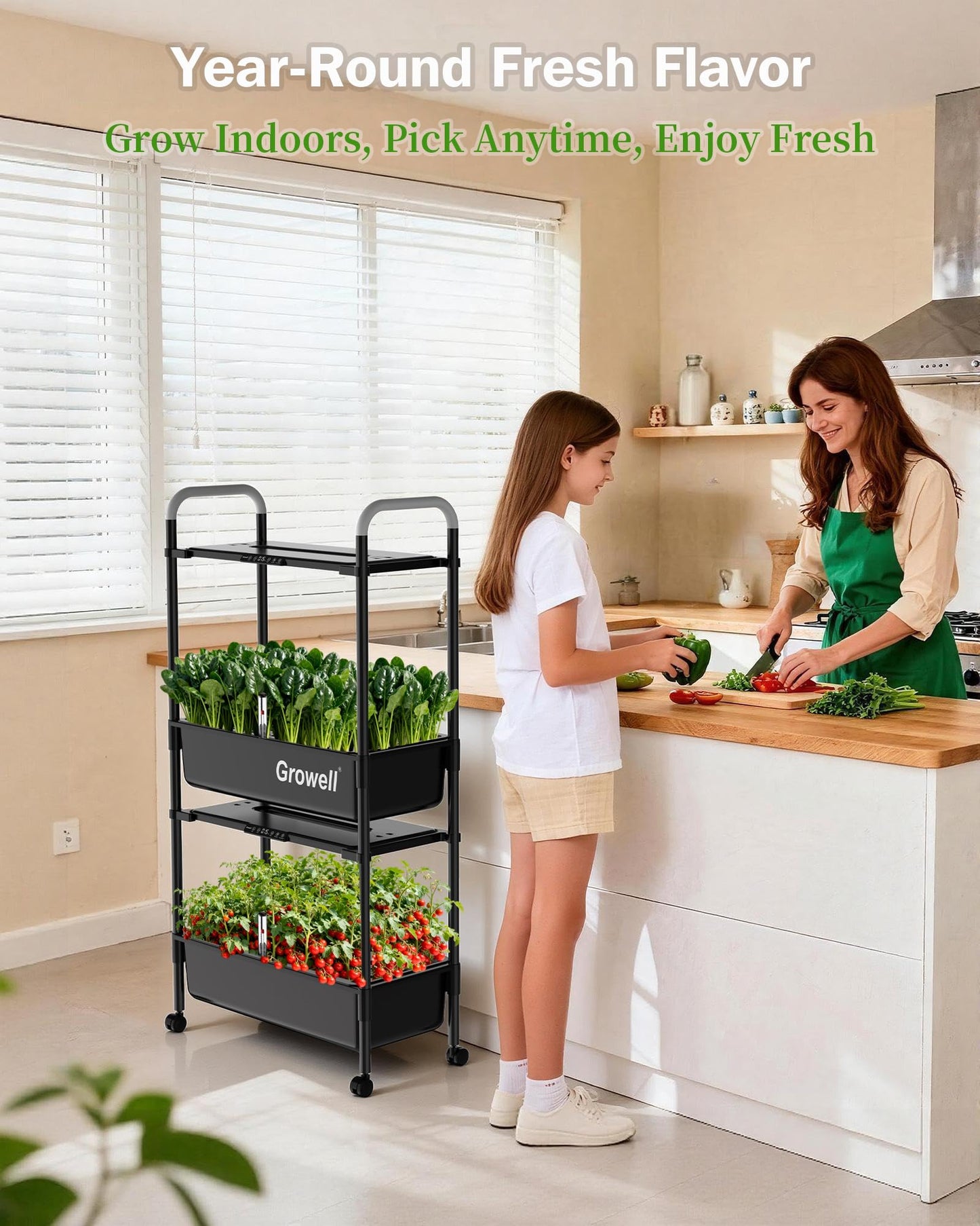 HS11 Hydroponics Growing System Kit, 54 Pods Vertical Indoor Herb Garden with Smart LED Grow Light, Auto Circulating Water Pump Each Tier, 28L Hydroponic Gardening Systems for Ideal Gifts