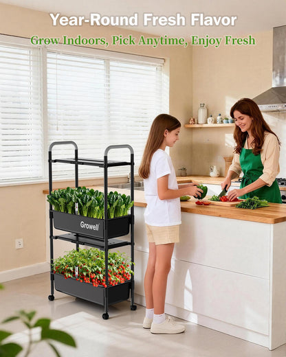 HS11 Hydroponics Growing System Kit, 54 Pods Vertical Indoor Herb Garden with Smart LED Grow Light, Auto Circulating Water Pump Each Tier, 28L Hydroponic Gardening Systems for Ideal Gifts