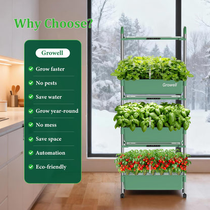 HS12 Hydroponics Growing System Kit, 81 Pods Vertical Indoor Herb Garden with Smart LED Grow Light, Auto Circulating Water Pump Each Tier, 42L Hydroponic Gardening Systems for Ideal Gifts